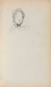 Caderno de esboços italiano: Cabeça de uma rapariga (página 176) de Maurice Prendergast