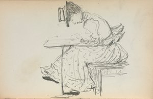 Caderno de esboços italiano: Mulher sentada (página 107) de Maurice Prendergast