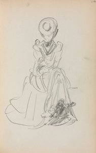 Caderno de esboços italiano: Mulher sentada (página 114) de Maurice Prendergast