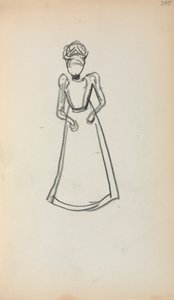 Caderno de esboços italiano: Mulher de pé (página 240) de Maurice Prendergast