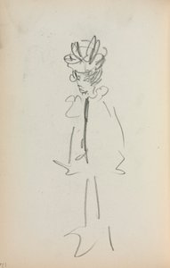 Caderno de esboços italiano: Mulher de pé 3/4 vista (página 126) de Maurice Prendergast
