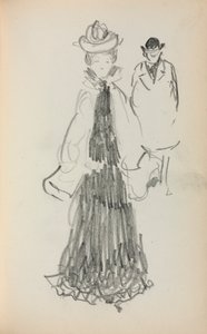 Caderno de esboços italiano: Mulher e homem de pé (página 125) de Maurice Prendergast