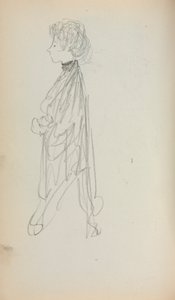 Caderno de esboços italiano: Mulher de pé em perfil (página 51) de Maurice Prendergast