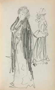 Caderno de esboços italiano: Duas mulheres de pé (página 129) de Maurice Prendergast
