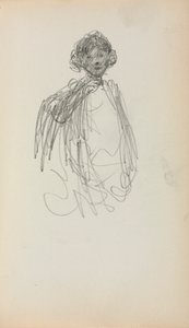 Caderno de esboços italiano: Mulher, comprimento da cintura (página 217) de Maurice Prendergast