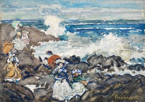 Rochas, ondas e figuras de Maurice Prendergast