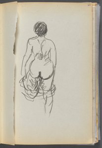 Sketchbook- The Granite Shore Hotel, Rockport, página 065: Nu feminino visto de trás de Maurice Prendergast