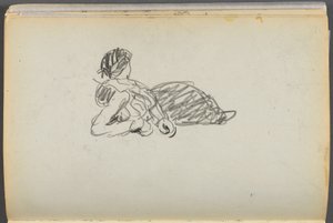 Sketchbook- The Granite Shore Hotel, Rockport, página 082: Figura Reclinada de Maurice Prendergast
