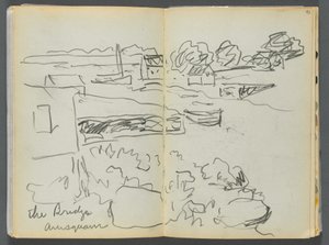 Sketchbook- The Granite Shore Hotel, Rockport, páginas 092 e 93: "The Bridge , Annisquam"