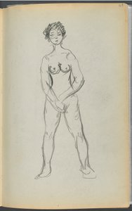 Sketchbook- The Granite Shore Hotel, Rockport, página 169: Nu feminino de Maurice Prendergast
