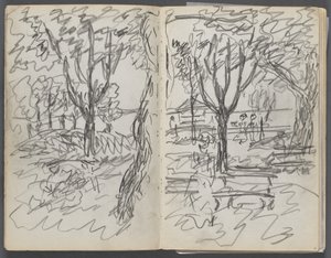 Sketchbook, The Dells, N° 127, página 008  9: Paisagem de Maurice Prendergast