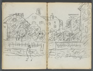 Sketchbook, The Dells, N° 127, página 094  95: Village Street de Maurice Prendergast