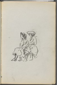 Sketchbook, The Dells, N° 127, página 119: Duas figuras sentadas de Maurice Prendergast