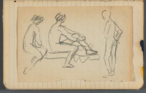 Caderno de esboços, folha solta entre as pgs. 145  146 de Maurice Prendergast