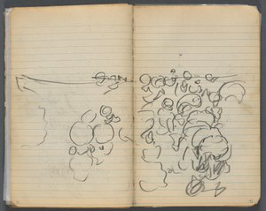 Sketchbook, página 042  43: Vista da praia de Maurice Prendergast