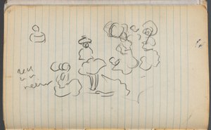 Sketchbook, página 076: Figuras com notas de Maurice Prendergast