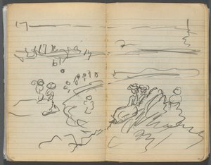 Sketchbook, página 082  83: Vista da praia de Maurice Prendergast