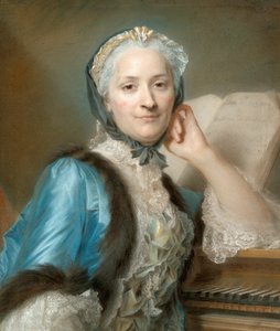 Retrato de Madame Anne-Jeanne Cassanéa de Mondonville, nascida Boucon (1708-1780) de Maurice Quentin de Latour