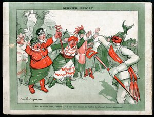 Ilustração de Maurice Radiguet (1866-1941) na Mode na Alemanha, ca. 1915 - Último Esforço - Guerra de 14 -18, Alemanha Prússia, Moda, Triplice - William II de Maurice Radiguet