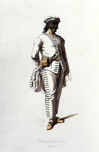 A personagem de Brighella em 1570. Maurice Sand "Máscaras e Jesters" Paris século 19. (Maurice Sand era o filho de George Sand). de Maurice Sand