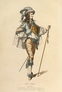 Traje para o papel de Don Juan, c.1868 (gravura) de Maurice Sand