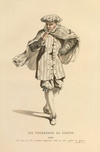 Fato para o papel de Scapin, c.1868 (gravura) de Maurice Sand