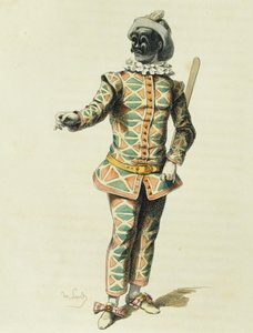 Arlequim em 1671, por Maurice Sand (1823-1889) de Maurice Sand