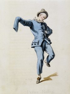 Peppe Nappa (Pierrot ou Peppe-Nappa) desenhos de "Masques et bouffons" (comédia italiana), textos e desenhos de Maurice Sand, gravuras de A. Manceau, prefácio de Georges Sand, Paris, Michel Lévy Frères de Maurice Sand