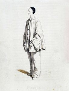 Pierrot de "Masques et bouffons" (comédia italiana), textos e desenhos de Maurice Sand, gravuras de A. Manceau, prefácio de Georges Sand, Paris, Michel Lévy Frères de Maurice Sand
