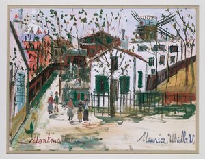 Montmartre (guache sobre papel) de Maurice Utrillo