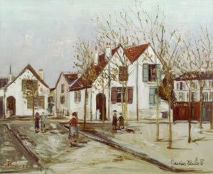 Platz in Nanterre von Maurice Utrillo