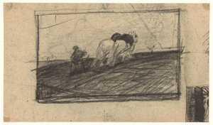 Esboço de cavalos de lavoura de Maurits van der Valk