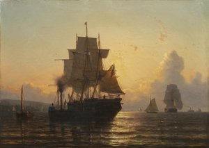Pôr do sol tropical no mar, 1861 óleo sobre tela