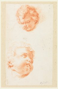 Desenho, Estudos: Duas cabeças de crianças, finais do século XVIII de Mauro Gandolfi