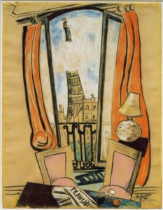 Vista da janela (Torre Eiffel) de Max Beckmann