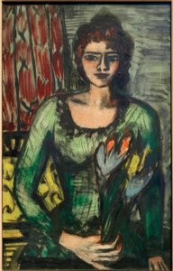 Retrato do Quappi no saltador verde de Max Beckmann