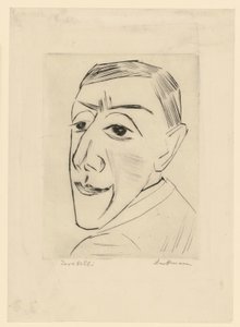 Retrato do actor N. M. Zeretelli (prancha 4 de: A terceira pasta de Ganimedes) de Max Beckmann