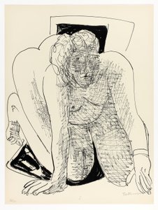 Mulher Rastejante, prato cinco do Day and Dream de Max Beckmann
