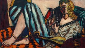 Mulher com pau vermelho de Max Beckmann