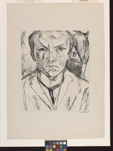 Auto-retrato Frontal com Empena em Fundo da Casa de Max Beckmann