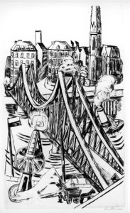 Große Brücke (A Ponte de Ferro em Frankfurt am Main) de Max Beckmann
