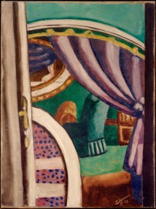 Violeta interior (A poltrona verde) de Max Beckmann