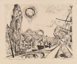Paisagem com Balão (Paisagem com Balão) de Max Beckmann
