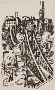 Ponte grande ("Eiserner Steg" em Frankfurt am Main) de Max Beckmann