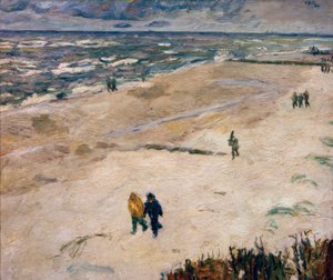 Pessoas depois do trabalho junto ao mar (Na praia de Wangerooge) de Max Beckmann