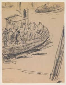 Longboat com estivadores de Max Beckmann