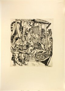 Merry-Go-Round, placa sete de Jahrmarkt de Max Beckmann