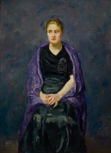 Minna Beckmann-Tubo com um xaile violeta de Max Beckmann