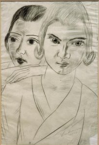 Pizchen e Quappi - Retrato duplo Marie-Louise von Motesiczky e Mathilde von Kaulbach de Max Beckmann