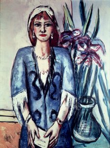 Quappi em Azul e Cinzento de Max Beckmann